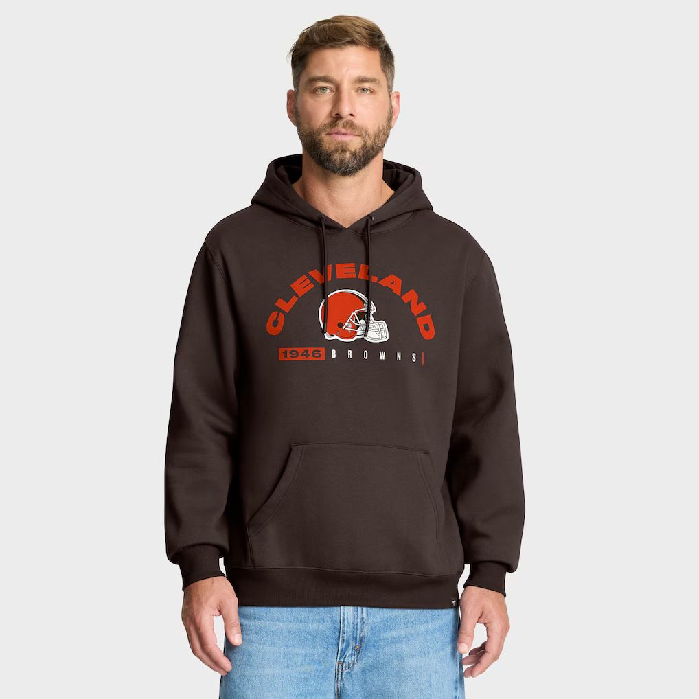 Men 2026 NFL Cleveland Browns brown Hoodie hooded style 01